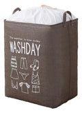 Cesto Canasto Marron Ropa Sucia Organizador Plegable Tela Tapa | Canasto Lavadero Con Cordón Y Asas Bolsa Laundry Washday Grande Decorativa | Para Dormitorio Baño Lavadero Hogar Levys Bazar