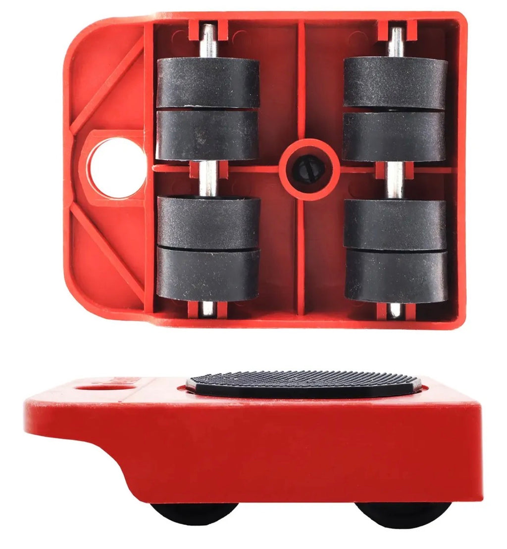 Sistema De Ruedas Para Mover Muebles 5 Piezas Rojo
