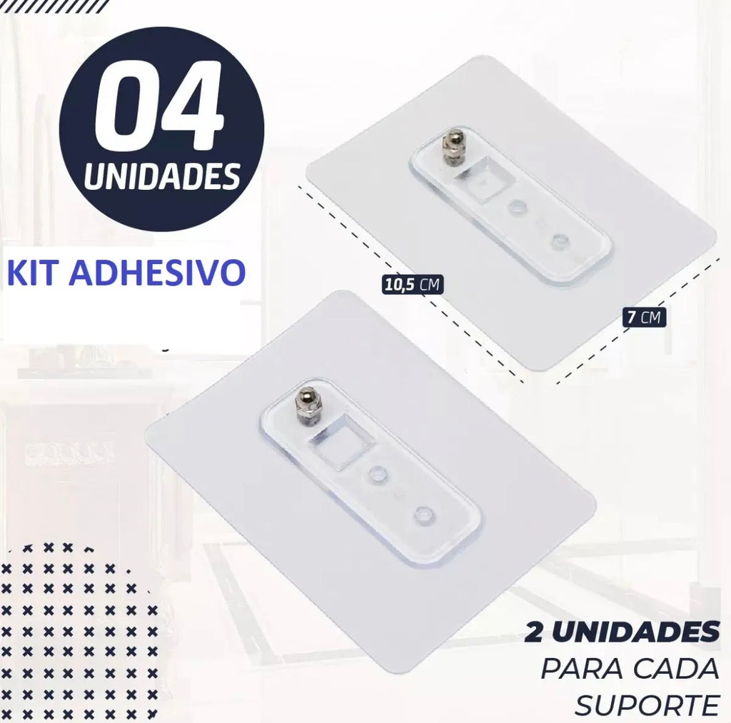 Pack x2 Estantes Repisas Con Adhesivos Para Ducha, Baño y Cocina – Organizador Baño Ducha Metálico Negro Mate con Instalación sin Perforaciones Estante Shampoo Jabonera Levys Bazar