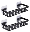 Pack x2 Estantes Repisas Con Adhesivos Para Ducha, Baño y Cocina – Organizador Baño Ducha Metálico Negro Mate con Instalación sin Perforaciones Estante Shampoo Jabonera Levys Bazar