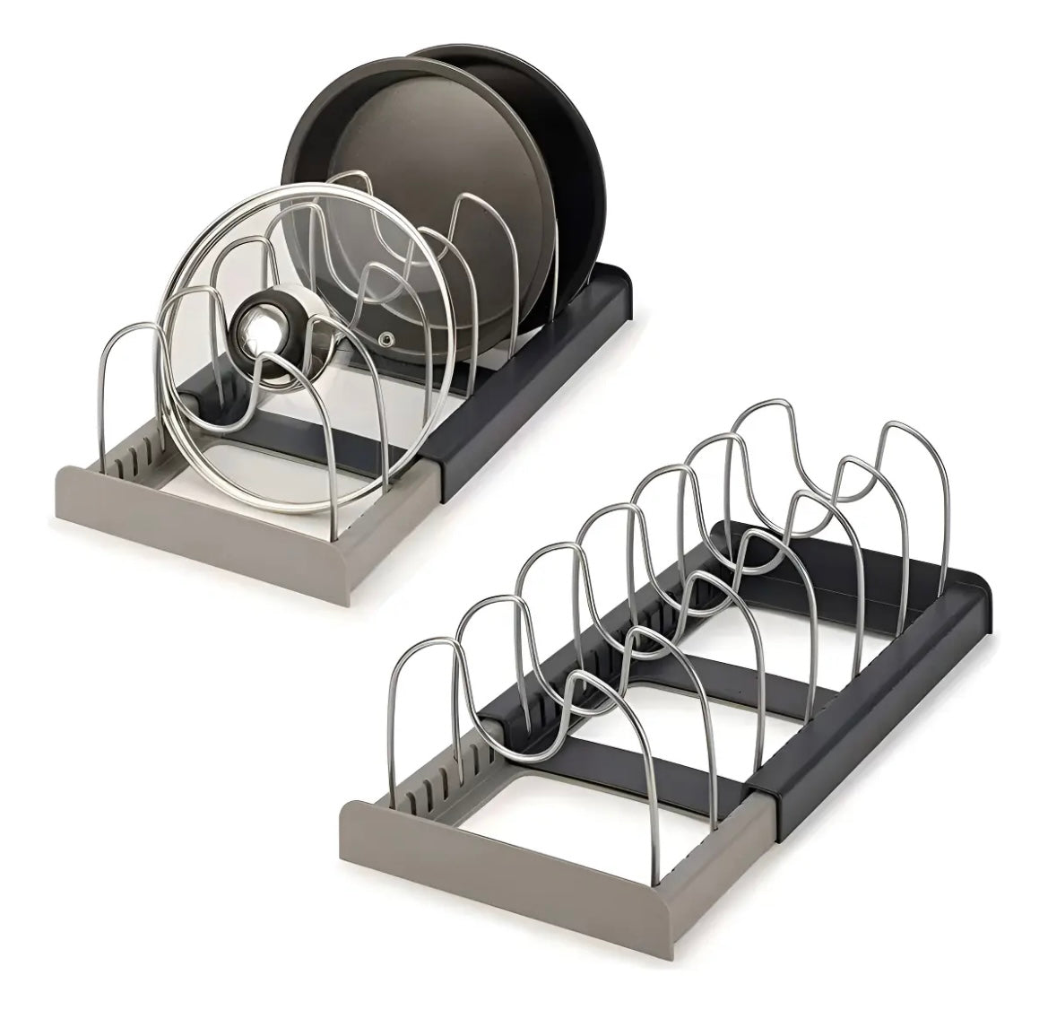 Organizador Alacena Cocina Sartén Ollas Mesada Tablas Metal Color Negro